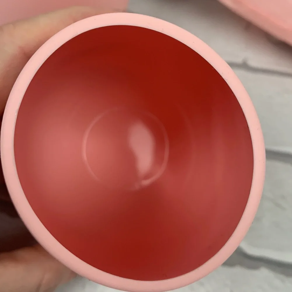 Odeme Silicone pink Wine glasses Set of two with dust bag Light pink